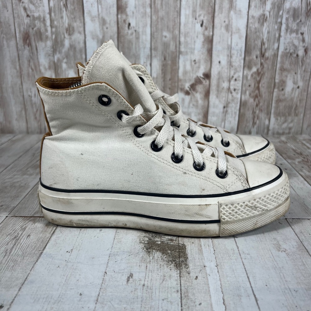Converse Chuck Taylor All Star Lift Platform High Top Cream Brown Womens 6